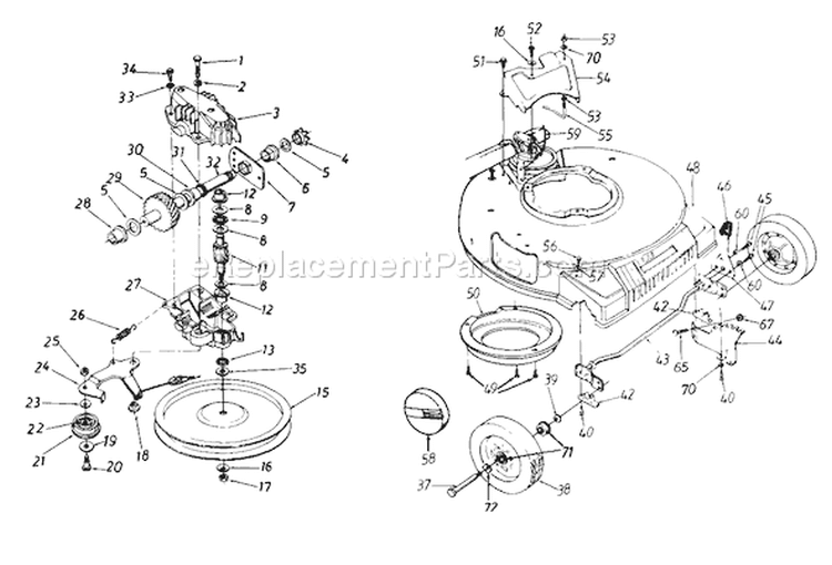 Page B Diagram and Parts List for 124-146D401 1994 Yard Man Lawn Mower